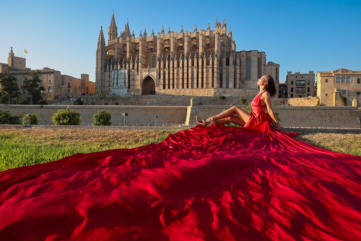 Flying Dress-fotografering på Mallorca