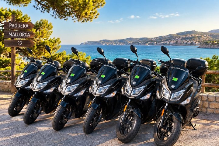 Lei en 125cc scooter i Paguera, Mallorca, uten krav om depositum