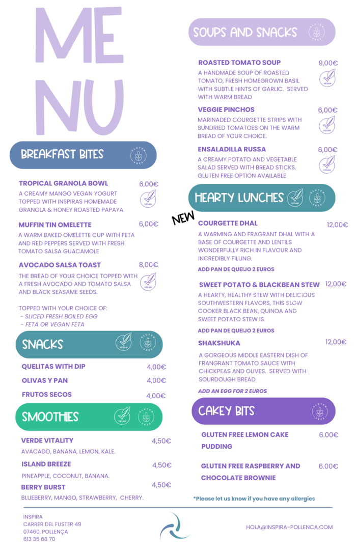 Comunidad Inspira Menu